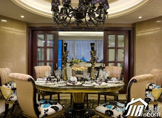 欧式风格别墅奢华豪华型餐厅餐桌图片