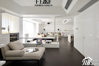 十上简约风格简洁白色富裕型130平米客厅客厅隔断沙发图片