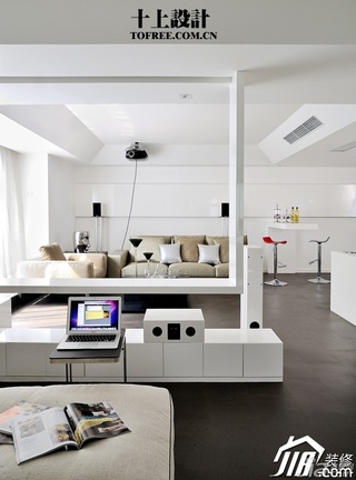 十上简约风格简洁富裕型130平米客厅客厅隔断沙发效果图