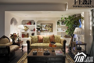 十上欧式风格别墅富裕型客厅沙发效果图