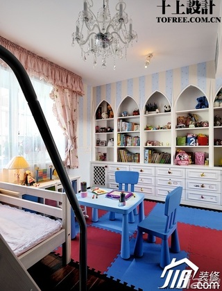 十上欧式风格别墅富裕型儿童房床图片