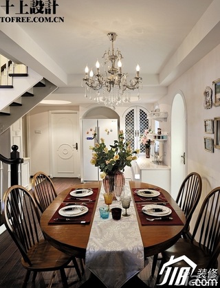 十上欧式风格别墅艺术富裕型餐厅餐桌效果图