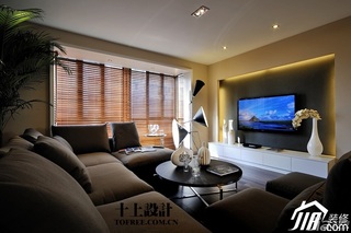 十上欧式风格公寓130平米客厅电视背景墙茶几效果图