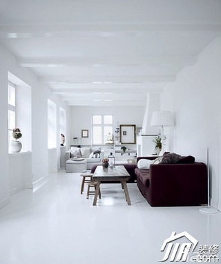 田园风格别墅白色豪华型客厅沙发图片