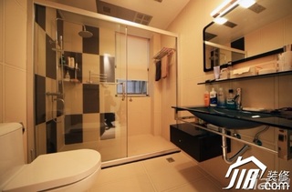 混搭风格公寓简洁豪华型100平米卫生间背景墙洗手台图片