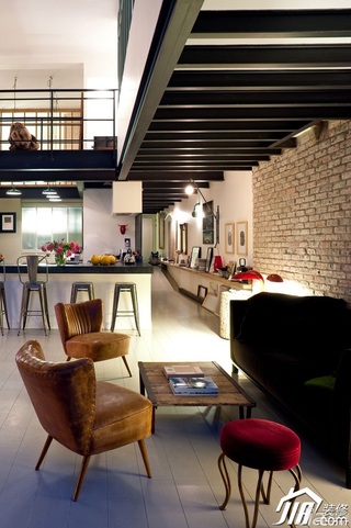 loft风格复式富裕型客厅沙发图片