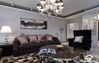 混搭风格公寓大气富裕型90平米客厅沙发背景墙沙发图片