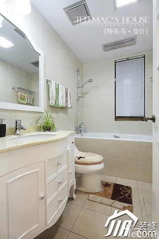 混搭风格别墅简洁白色卫生间洗手台效果图