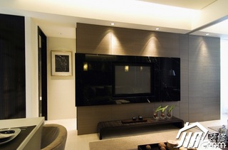 简约风格公寓大气富裕型100平米客厅电视背景墙灯具图片