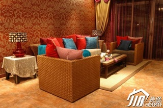 东南亚风格公寓经济型客厅沙发效果图