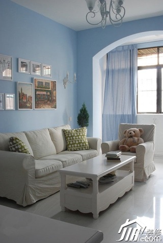 田园风格富裕型90平米客厅沙发图片