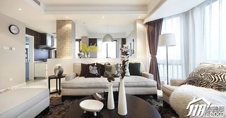 简约风格公寓简洁富裕型80平米客厅沙发图片