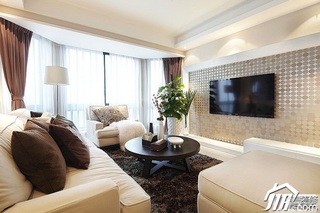 简约风格公寓简洁富裕型80平米客厅电视背景墙沙发图片