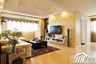 简约风格公寓简洁经济型客厅电视背景墙沙发图片