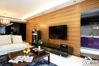 简约风格公寓简洁紫色富裕型90平米客厅电视背景墙沙发效果图