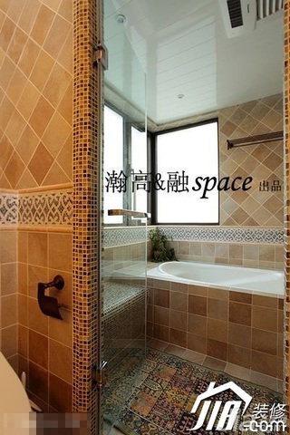 欧式风格公寓简洁富裕型100平米卫生间装修