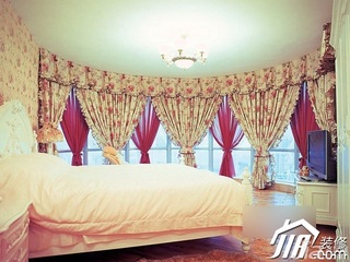 田园风格三居室浪漫5-10万90平米卧室床效果图