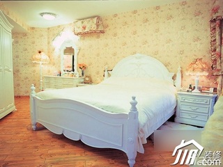 田园风格三居室浪漫5-10万90平米卧室床效果图