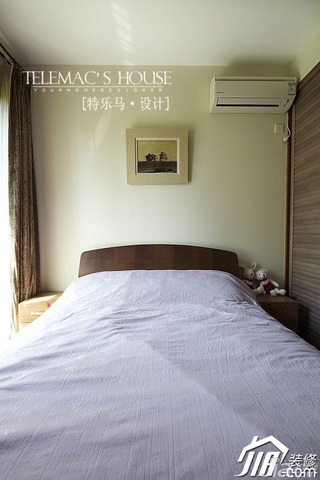 公寓简洁富裕型卧室卧室背景墙床图片