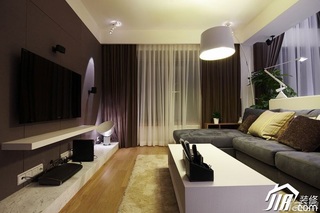 宜家风格公寓富裕型客厅电视背景墙沙发效果图