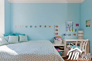 公寓小清新经济型90平米卧室卧室背景墙床效果图
