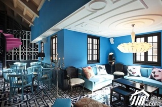 简约风格公寓民族风富裕型120平米客厅沙发图片