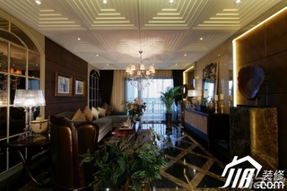 欧式风格公寓富裕型100平米客厅吊顶灯具图片