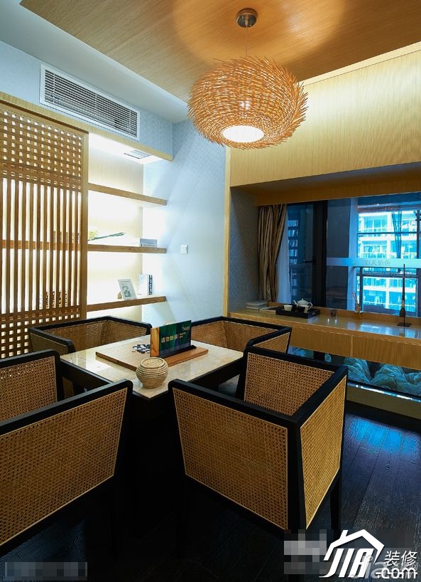 东南亚风格,富裕型装修,90平米装修,公寓装修,休息室,灯具