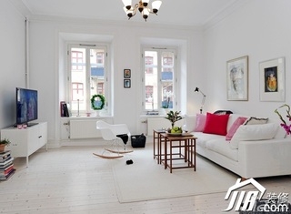 混搭风格公寓白色富裕型客厅沙发效果图