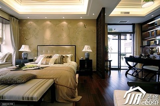 简约风格别墅古典富裕型卧室床效果图
