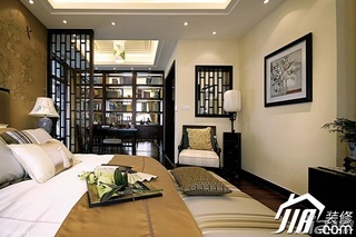简约风格别墅古典富裕型卧室卧室背景墙床效果图