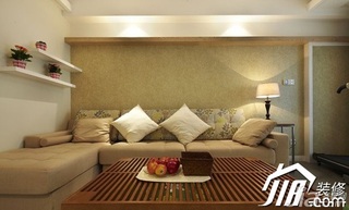 混搭风格公寓简洁5-10万客厅沙发背景墙茶几图片