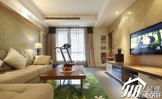 混搭风格公寓简洁5-10万客厅电视背景墙沙发效果图