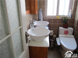 宜家风格二居室60平米卫生间洗手台婚房家装图