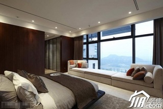 简约风格复式简洁富裕型卧室床图片