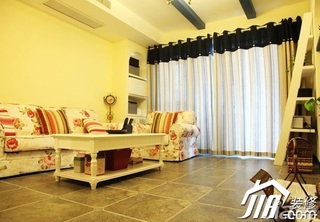 地中海风格小户型小清新5-10万90平米客厅沙发效果图