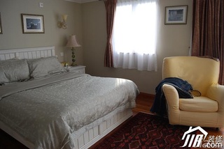 美式乡村风格别墅舒适富裕型卧室床图片