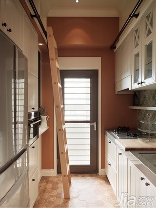 田园风格小户型白色富裕型60平米厨房橱柜设计图