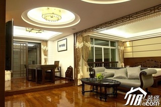 中式风格别墅豪华型卧室床图片