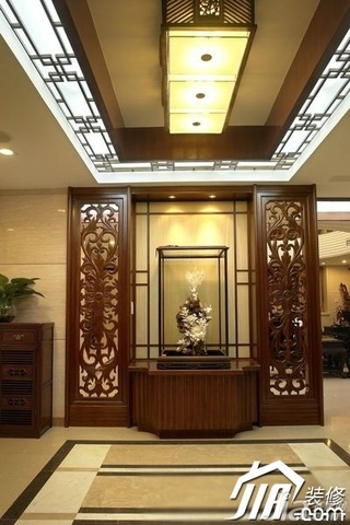 中式风格别墅豪华型电视柜效果图