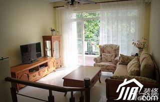 田园风格小户型浪漫富裕型80平米客厅沙发图片