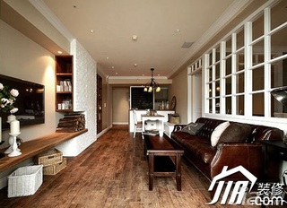 田园风格公寓古典富裕型80平米客厅电视背景墙沙发图片