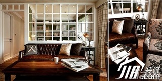 田园风格公寓古典富裕型80平米客厅沙发背景墙沙发效果图