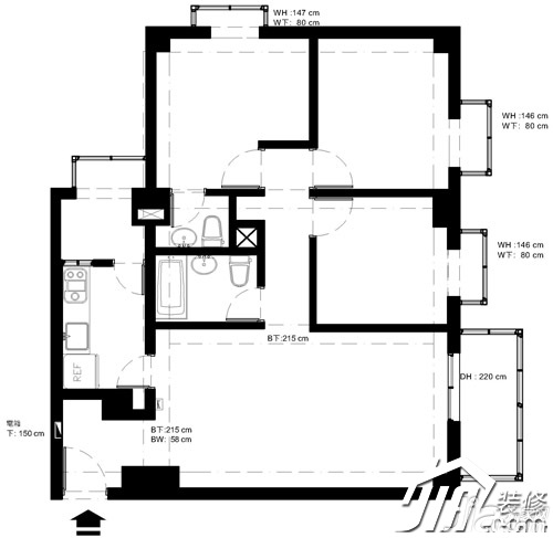 公寓装修,80平米装修,富裕型装修,田园风格