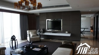 混搭风格复式富裕型110平米客厅电视背景墙电视柜图片