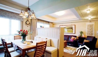 田园风格三居室富裕型客厅沙发背景墙沙发效果图
