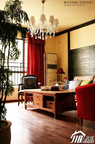 导火牛美式乡村风格复式140平米以上客厅沙发背景墙灯具图片