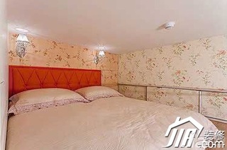 美式乡村风格复式温馨10-15万120平米卧室床图片