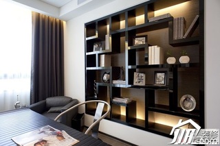 中式风格公寓大气黑色富裕型书房窗帘图片