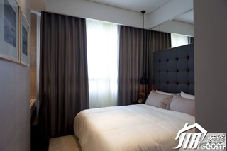 中式风格公寓大气黑白富裕型卧室卧室背景墙床效果图